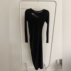 VENUS Black Long Sleeve Cutout Dress